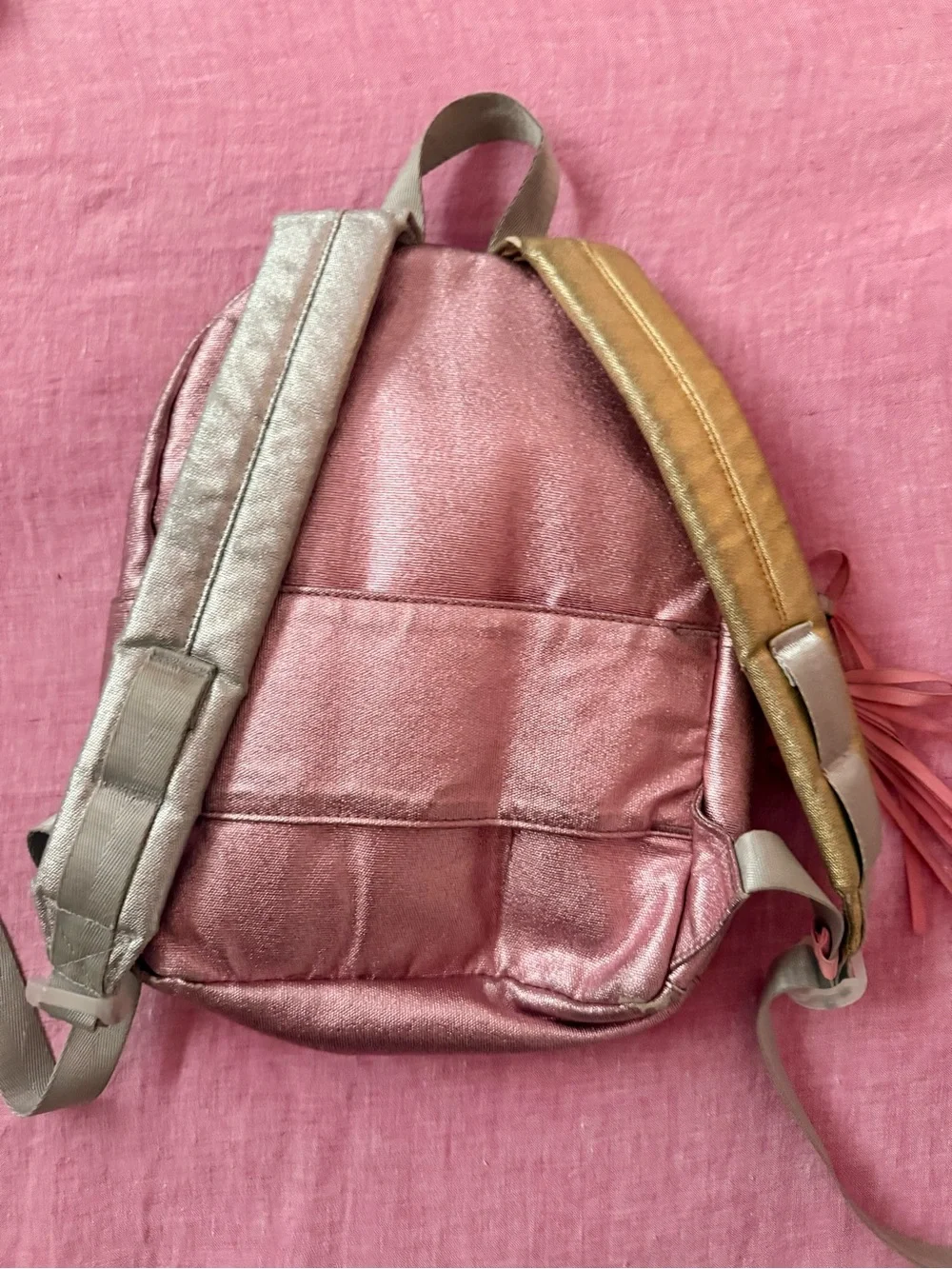 STATE Metallic Rose Pink Mini Backpack with Tassel